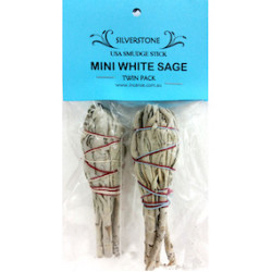 White Sage Smudge Stick Mini Twin Pack USA 